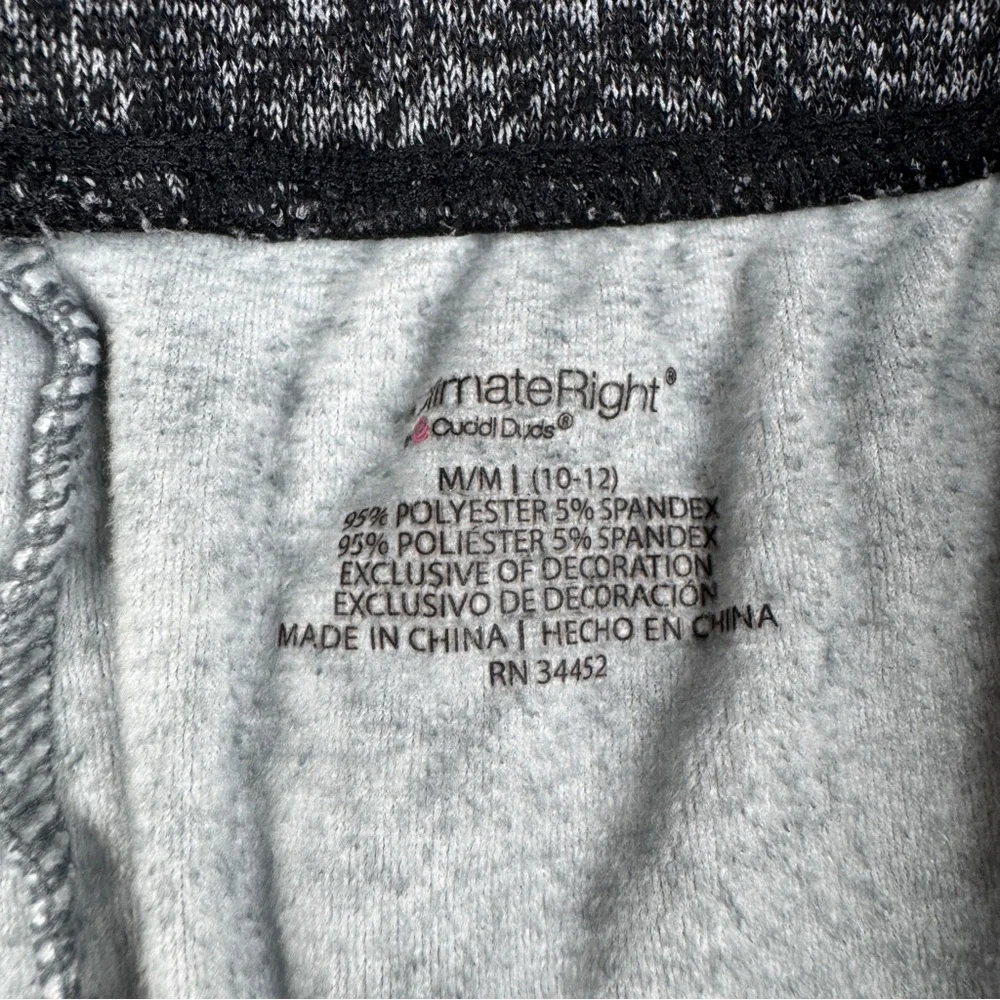Climate Right Cuddl Duds Joggers Womens M Medium Black‎ Gray Soft Knit